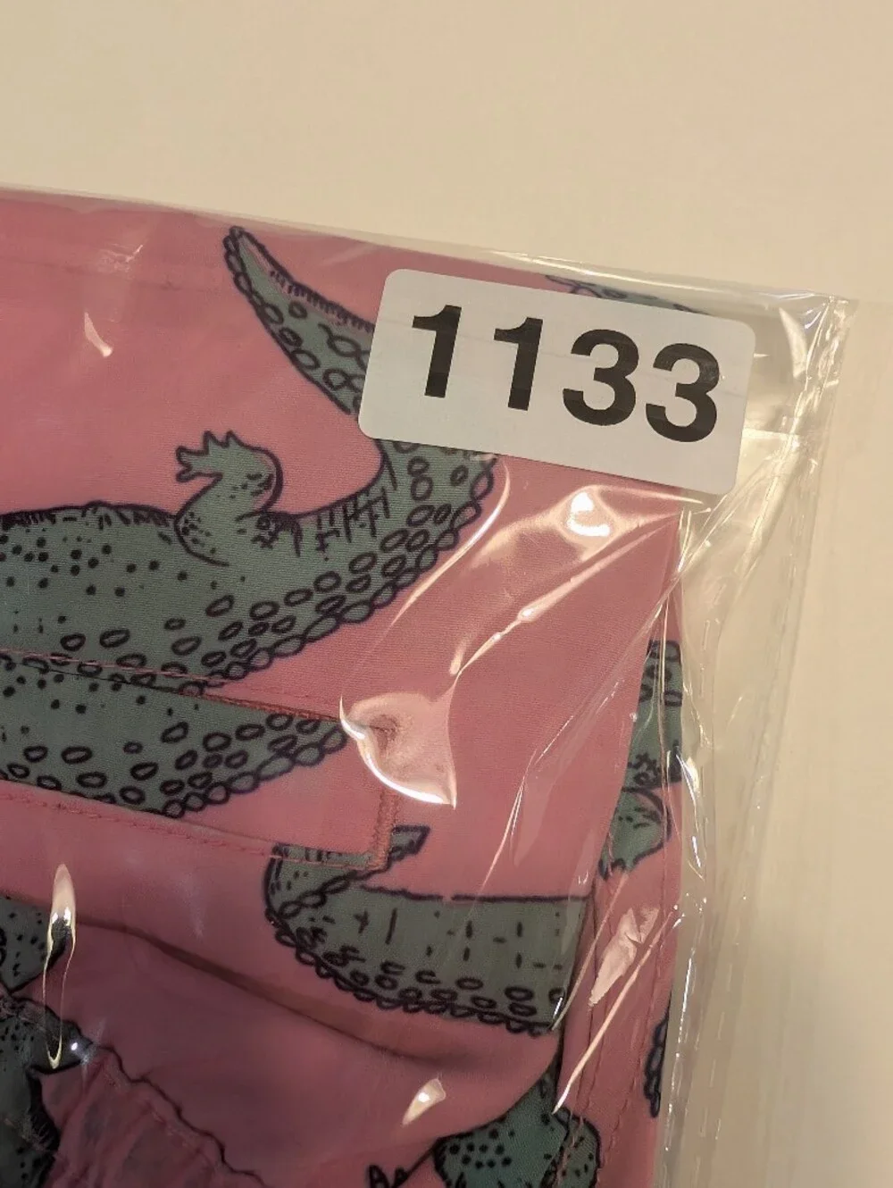 chubbies Pink Swim Shorts with Teal Alligator Print Small Size 8/9 youth